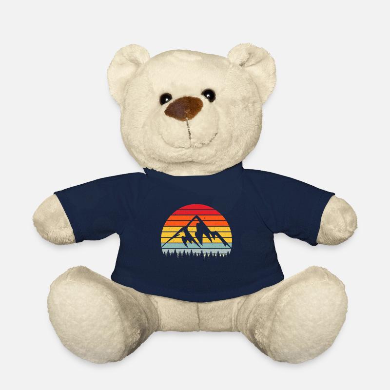 Mountains Forest Retro Vintage - Teddy Bear - french navy