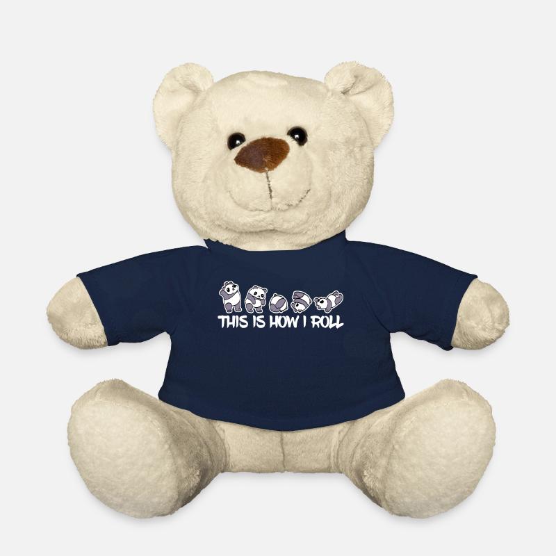 This Is How I Roll Cute Pandas Tee For Animal - Teddy Bear - french navy