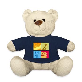 Popart Musiker Instrumente Geschenkidee - Teddy - French Navy - Vorne