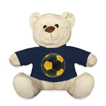 Football Black Gold Ball Sticker Footballer - Teddy Bear - french navy - Front