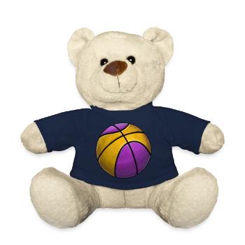 Basketball Gold Purple Ball Sticker Sport - Teddy Bear - french navy - Front