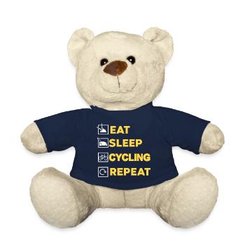 Eat Sleep Cycling Repeat Funny Cycling Designs - Teddy Bear - french navy - Front