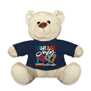 Vintage born July 1997 Birthday July 1997 - Teddy Bear - french navy - Front
