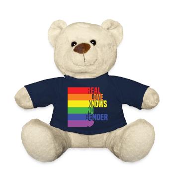 Le vrai amour ne connaît pas de genre LGBTQ Rainbow Heart - Nounours - bleu marine - Devant