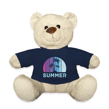 Retro Palm Summer Holiday - Teddy Bear - french navy - Front