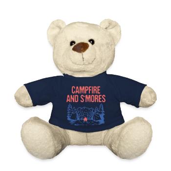Campfire and S'mores Foodie Camping Food Lover - Teddy Bear - french navy - Front