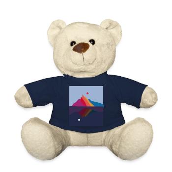 Day and Night Mountain Landscape Mountain Sunrise - Teddy Bear - french navy - Front