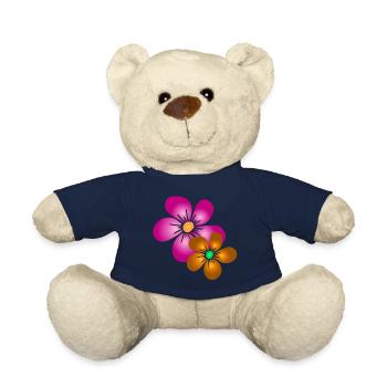 colorful flower bouquet floral flower tendril floral - Teddy Bear - french navy - Front