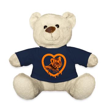 Tiger in the Heart - Orange - Teddy Bear - french navy - Front