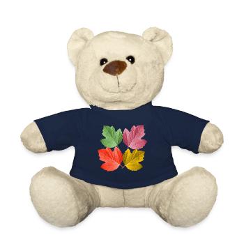 colorful leaves in autumn from a tree leaf foliage - Teddy Bear - french navy - Front