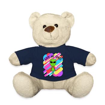 Give Me Space Colorful T-shirt Design Aliens UFO - Teddy - French Navy - Vorne