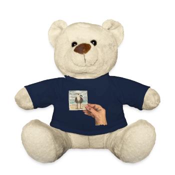 Hand mit Foto einer Möwe - Teddy - French Navy - Vorne