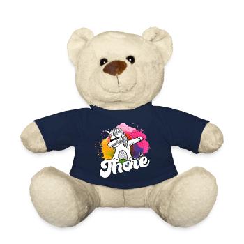 THORE - Beau nom de garçon avec licorne cool - Nounours - bleu marine - Devant