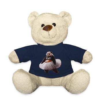 Panda in Tütü funny ballerina in ballet - Teddy Bear - french navy - Front