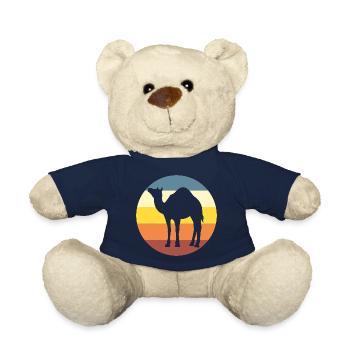 Chameau, nature, faune, animal du désert, vintage - Nounours - bleu marine - Devant