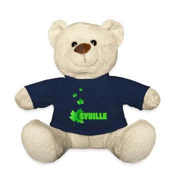Maple leaf for Sybille Bille First name - Teddy Bear - french navy - Front