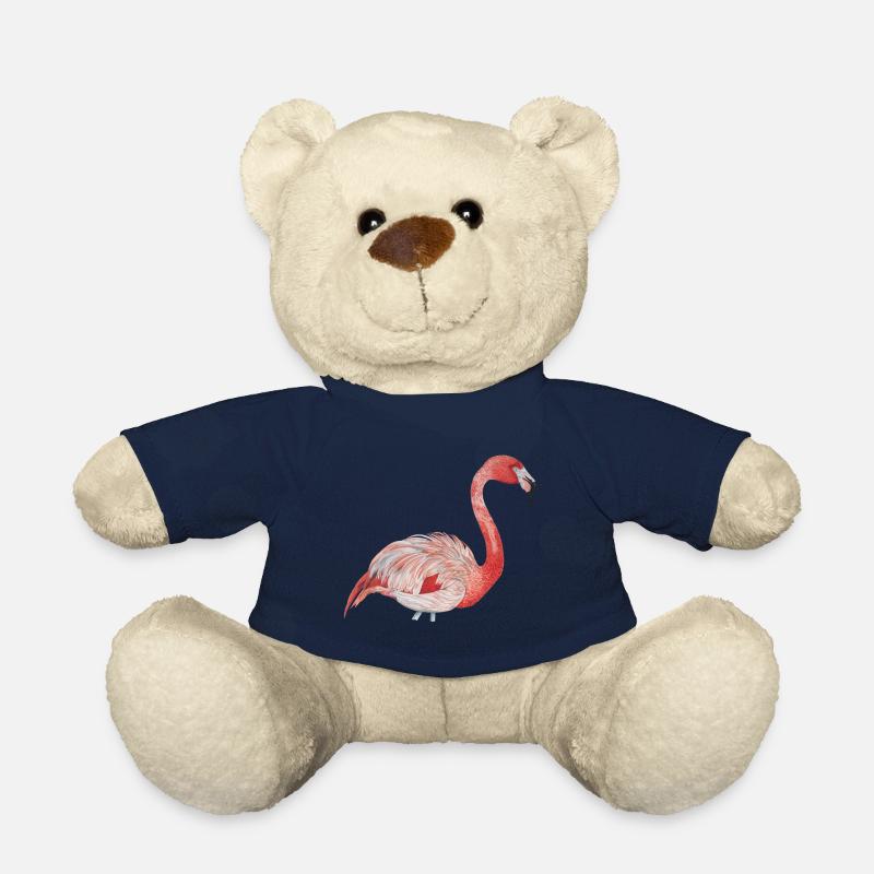 flamant rose de côté - Nounours - bleu marine