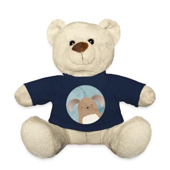 niedlicher Hase mit Schlappohren im Aquarell Patch - Teddy - French Navy - Vorne