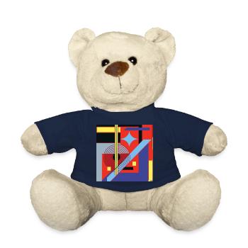 Abstraktes Geometrie-Design - Teddy - French Navy - Vorne
