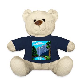 An idyllic landscape in Pixel-Art - Teddy - French Navy - Vorne