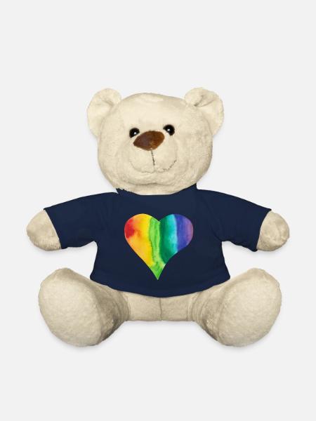 Regenbogen Herz LGBTQ+ proud pride bunt Vielfalt - Teddy - French Navy