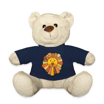 Lion mignon bébé lion enfants kawaii chambre d’enfant - Nounours - bleu marine - Devant