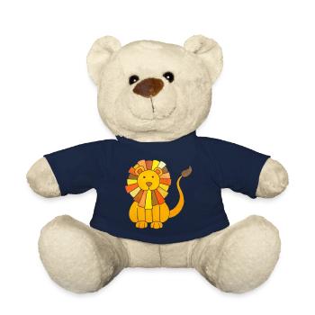 Lion mignon bébé lion enfants kawaii chambre d’enfant - Nounours - bleu marine - Devant