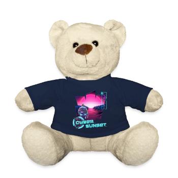 Astronaut Cyber Sunset gradient pink - Futuristic - Teddy Bear - french navy - Front