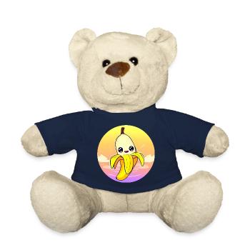 Sweet kawaii banana in sunset style - Teddy Bear - french navy - Front