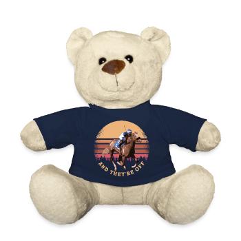 And They're Off - Funny Horse Racing at Vintage - Teddy Bear - french navy - Front