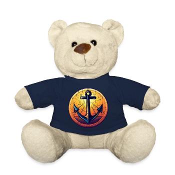Anchor Sunset Red Colors - Teddy Bear - french navy - Front