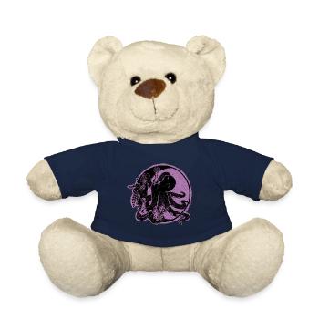 Witchy Octopus Illustration - Teddy Bear - french navy - Front