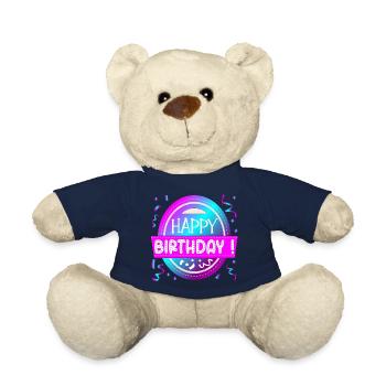 HAPPY BIRTHDAY GREETINGS - CONGRATULATIONS SAYINGS - Teddy Bear - french navy - Front