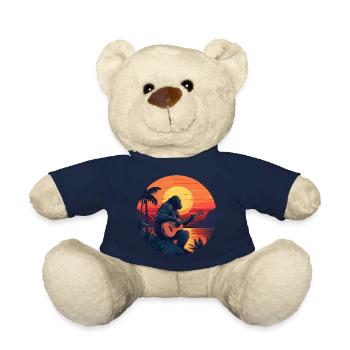 Guitariste Gorilla au coucher du soleil - Nounours - bleu marine - Devant