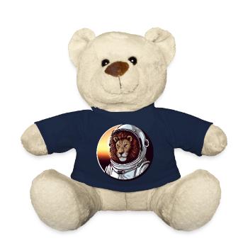 Lion Astronaut - Adventurous Space Design - Teddy Bear - french navy - Front