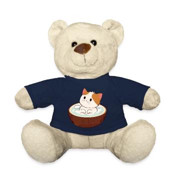 Bains de chat au lait de , Design animal relaxant - Nounours - bleu marine - Devant