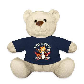 Schlagzeug Drums Silence Destroyer Katze Lustig - Teddy - French Navy - Vorne