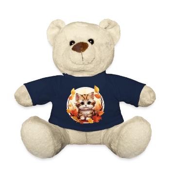 Autumn Cat at Sunset: Sweet Tranquility - Teddy Bear - french navy - Front