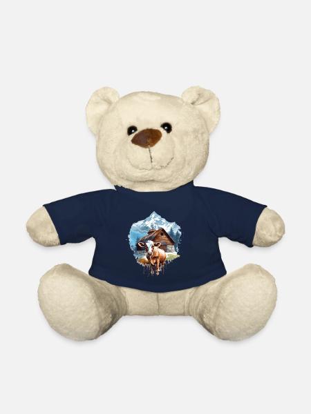 Zermatt, Matterhorn, montagne, chalet, vache - Nounours - bleu marine