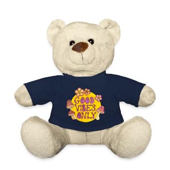 Good Vibes Only 70s Funky Groovy Flower Power 60E - Teddy Bear - french navy - Front