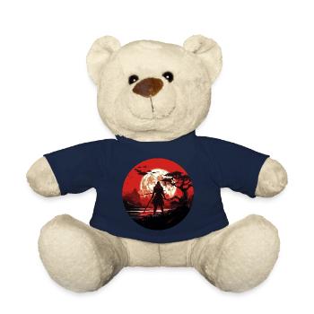 Ninja Warrior Art Print Japanese Stealth Assassin - Teddy Bear - french navy - Front