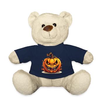 Halloween Kürbis Kopf Gruselig Gespenstisch Horror - Teddy - French Navy - Vorne