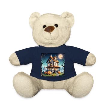 Halloween Spukhaus bei Vollmond Grabsteine Kürbis - Teddy - French Navy - Vorne