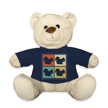Retro Squirrel Enthusiast Forest Animal Rodent Vin - Teddy Bear - french navy - Front