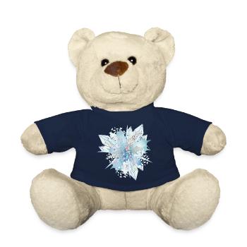 bluish holly branch with crystals - Teddy Bear - french navy - Front