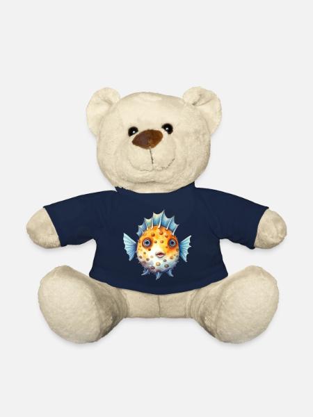 Blue Blowfish - Teddy Bear - french navy