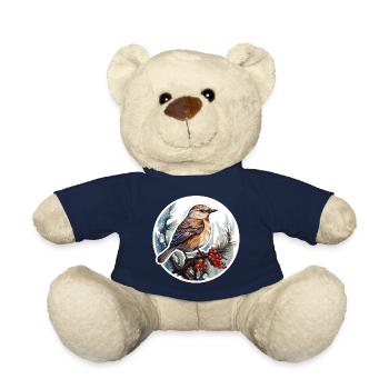 Oiseaux en hiver - Nounours - bleu marine - Devant