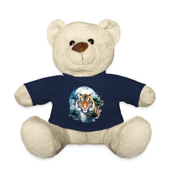 Tiger Raubkatze Natur Wald Mond Nacht Aquarell - Teddy - French Navy - Vorne