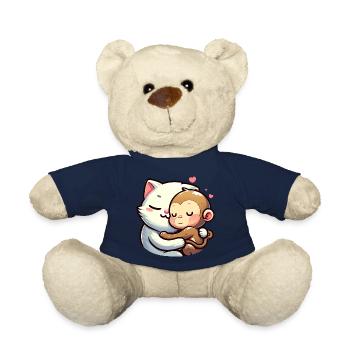 Câlin Chat Et Singe Amoureux - Nounours - bleu marine - Devant
