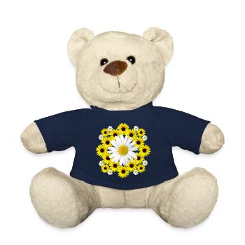 Margeriten Blüte mit gelben Sonnenblumen blumig - Teddy - French Navy - Vorne